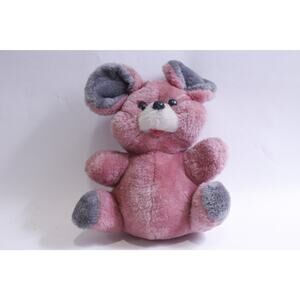 Pink Mouse, Plush, Carnival, 1970s, Sitting, 10", Soft, Toy, Cute, Adorable,